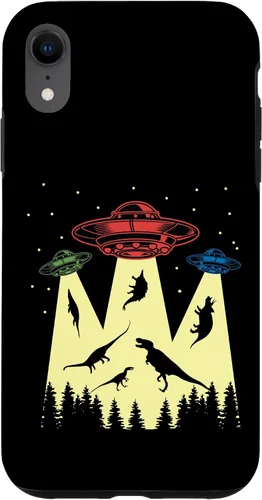 Vista 25 de Funda vintage de secuestro alienígena de dinosaurio para iPhone 17