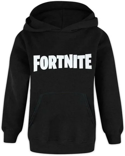Vista 2 de FORTNITE Sudadera con capucha para niños y niños, manga larga, color negro