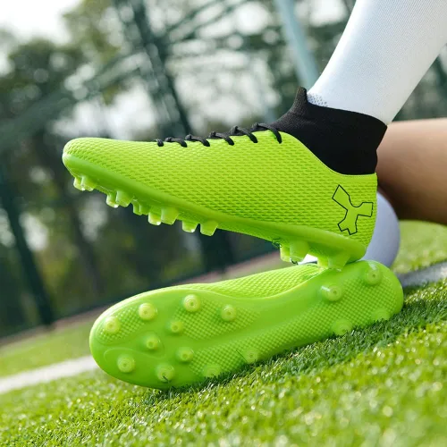 Vista 5 de Botas de fútbol para hombre con tacos de fútbol para hombres y niños grandes, zapatos de punta alta para jóvenes, entrenamiento profesional