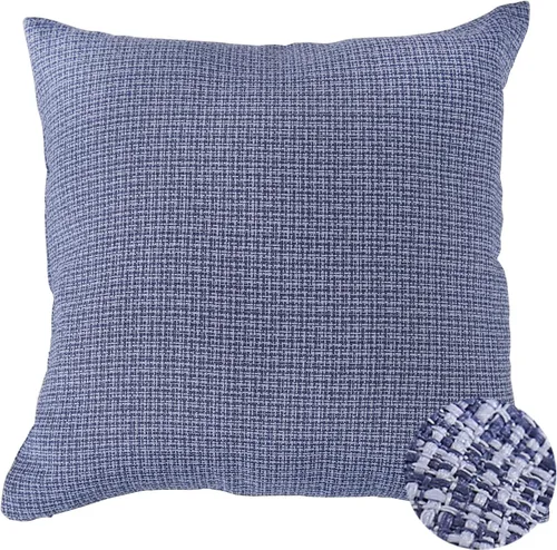 Vista 8 de Deconovo Almohada decorativa de lino sintético para el hogar, hecha a mano, a cuadros, para sofá, 18 x 18 pulgadas, gris oscuro y blanco