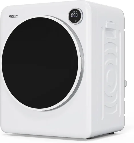 Vista 9 de ROVSUN Secadora de ropa portátil, secadora de tambor de lavandería de carga frontal de alta gama de 110V 850W, secadora eléctrica de 1.5 pies