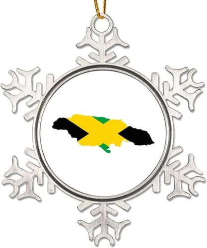 Vista 12 de Bandera de Gambia, adornos de Navidad para niños, bandera nacional de Gambia, silueta de árbol de Navidad, adornos de copo de nieve de metal