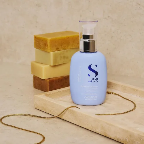 Vista 3 de Alfaparf Milano Semi di Lino - Crema espesante de densidad para cabello fino, protección térmica, construye el cuerpo, rellena el cabello, producto