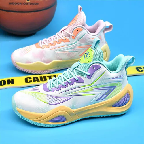 Vista 4 de MAUGELY Zapatillas altas para hombre, transpirables, de baloncesto, antideslizantes, para estudiantes, jóvenes, deportes, ocio, zapatos