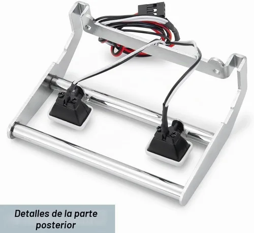 Vista 4 de MOHERO Parachoques delantero de metal con 2 luces LED para 1/10 TRX4 Bronco RC Crawler accesorios de coche