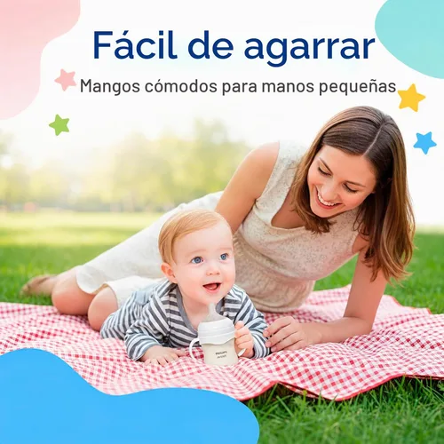 Vista 2 de CHUBBIEE Asas para biberones Philips Avent Natural, color blanco, paquete