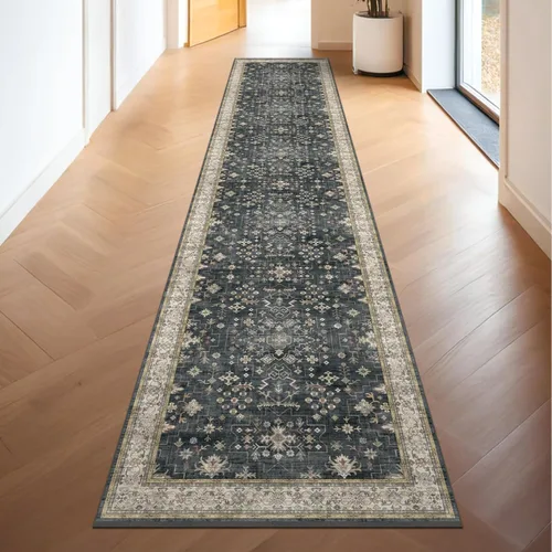 Vista 94 de Hazo Haus – Alfombra pequeña para entrada, cocina o baño, antideslizante con base de goma, resistente a las manchas y a la decoloración, diseño