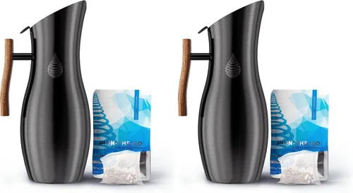 Vista 9 de Invigorated Water pH Vitality - Jarra de filtro de agua alcalina de acero inoxidable, purificador de agua de alto pH con 1 bolsa de filtro