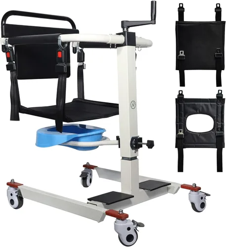 Vista 12 de Silla de transferencia elevadora para pacientes, ayuda de elevación portátil para ancianos/discapacitados, silla de transporte de cómoda de cabecera