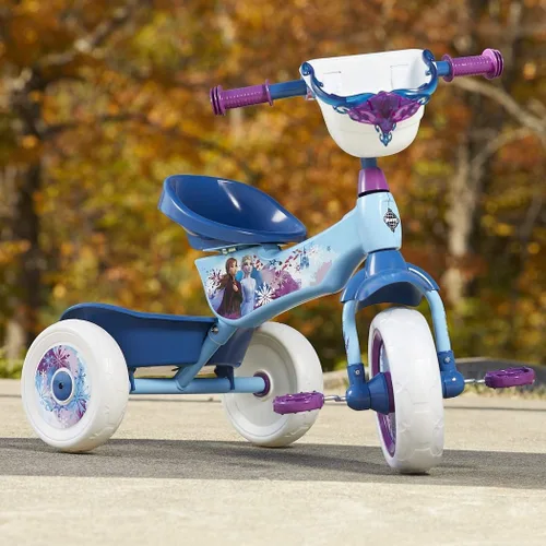 Vista 7 de Huffy Triciciclo de Disney Frozen 2 para niñas, ideal para mayores de 3 años, Anna, Elsa y Olaf, contenedores de almacenamiento para aperitivos