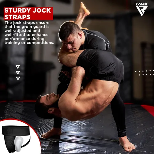Vista 5 de RDX Protector de Ingle para Hombre, Copa para Boxeo, Kickboxing, MMA, Muay Thai, Entrenamiento de Lucha, Protector de Ingle Ventilado Ajustable