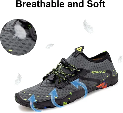 Vista 4 de Teemie Zapatos de agua para hombres y mujeres secado rápido calcetines acuáticos para exteriores zapatos deportivos