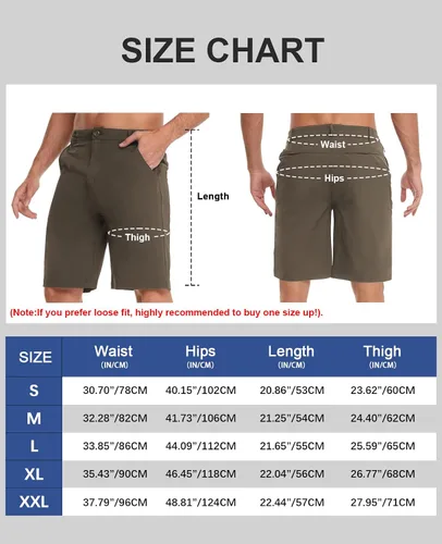 Vista 7 de Men's Golf Flat Shorts Hiking Cargo Shorts Men Classic-Fit UPF50+ with Waterproof Lightweight Quick Dry Stretch