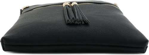 Vista 4 de Bolso FashionPuzzle cruzado con bolsillo de cremallera y flecos
