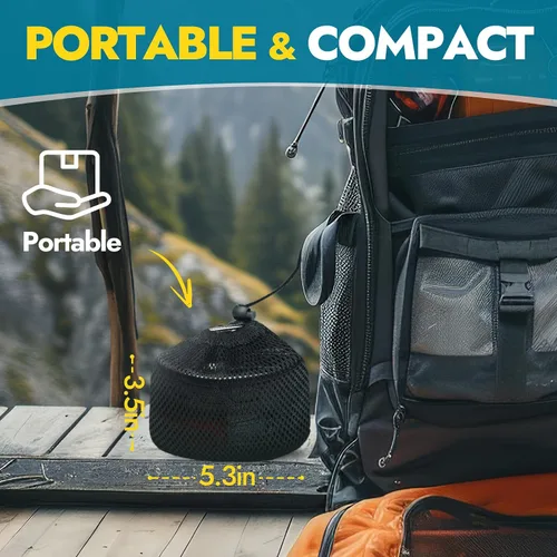 Vista 4 de Canway, estufa de camping portátil, mini estufa de leña para acampar para senderismo, viajes, supervivencia, cocina, estufa de acero inoxidable