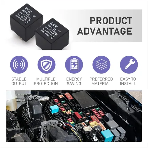 Vista 3 de Gunhunt 4 piezas de relés automotrices de 40A, interruptor de relé de coche, relé de 5 pines, relés impermeables de 12V para coche, componentes