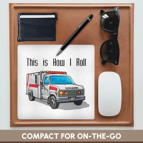 Vista 4 de 3dRose LLC 8 X 8 X 0.25 Pulgadas This How I Roll Ambulancia EMT Design Mouse Pad (mp_102561_1)