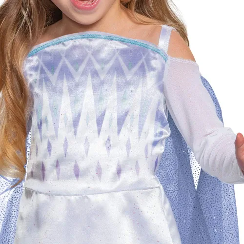 Vista 4 de Disney Frozen 2 - Disfraz de Elsa para niñas, vestido clásico y traje de capa