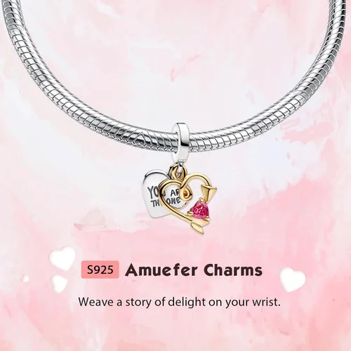 Vista 125 de Amufer S925 Charms for Women, compatible with Pandora Bracelets and Necklaces, Jewelry Gift