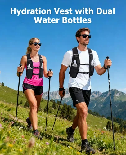 Vista 7 de NOOLA Chaleco de correr para mujeres y hombres, ligero con frascos suaves