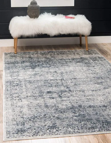 Vista 8 de Unique Loom Chateau Collection Alfombra de área - Jefferson (2' x 3' 1" Rectángulo, Azul Gris/Beige)