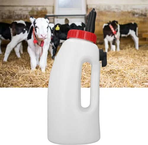 Vista 2 de Jiawu Biberón de ternero, biberón de leche de ternero de 4 litros, biberón de lactancia Biberón de leche de ternero Botella alimentadora de leche