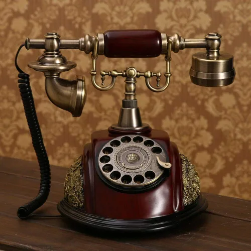 Vista 4 de Teléfono antiguo retro Vintage Rotary Dial europeo antiguo teléfono fijo estilo francés escritorio teléfono con cable Teléfono Teléfono Casa oficina
