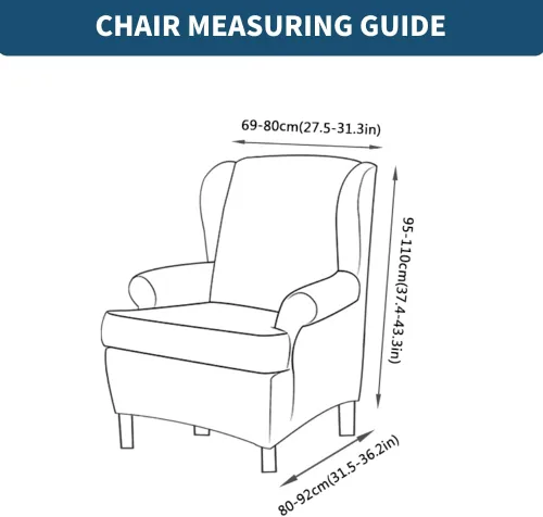 Vista 2 de INFLAG Fundas para silla con respaldo de ala, fundas elásticas de elastano para silla con respaldo de ala, fundas para sofá, fundas lavables