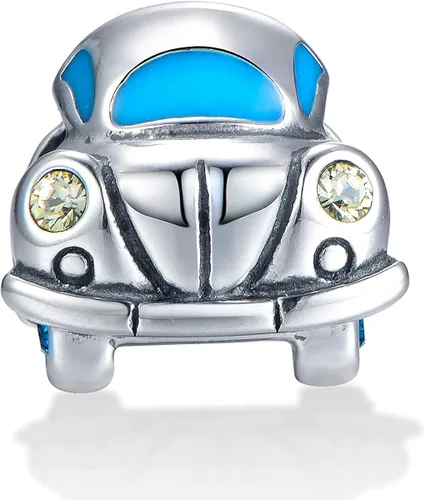 Vista 3 de Colgante de plata de ley 925 para pandora y pulseras o collares similares (Volkswagen Beetle Budgie Bug Car)