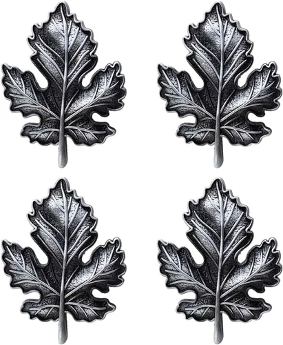 Vista 7 de 4 manijas creativas de hoja de arce, pomos de gabinete de aleación de zinc, pomos de metal para cajones, pomos decorativos para muebles, cajones