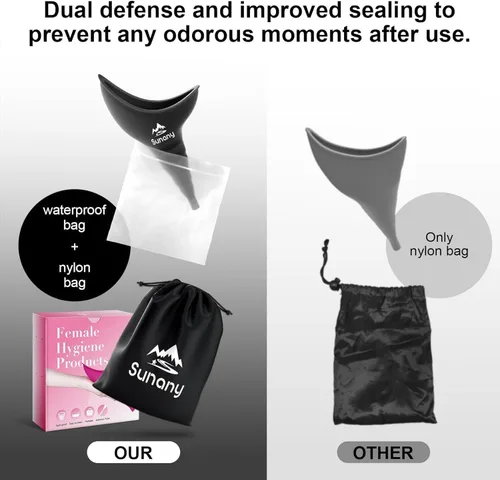 Vista 3 de Female Urination Device, Reusable Female Urinal Silicone Women Pee Funnel Allows Women to Pee Standing Up, The Perfect Companion for