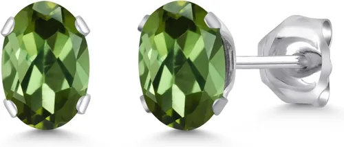 Vista 31 de Gem Stone King Oval Stud Earrings For Women Men 925 Sterling Silver Oval 6X4MM Gemstone Birthstone Fine Jewelry for Her Him Mom Dad Wife