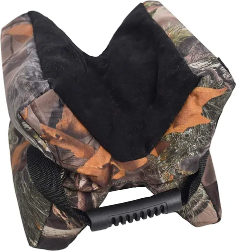 Vista 2 de N / C Bolsa de descanso de tiro de camuflaje, soporte de saco de arena delantero y trasero, soporte para pistola bípod, camuflaje de hojas, tela