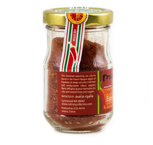 Vista 3 de Matiz Piment d'Espelette Pepper de Francia vasca 1.58 onzas Tradicional