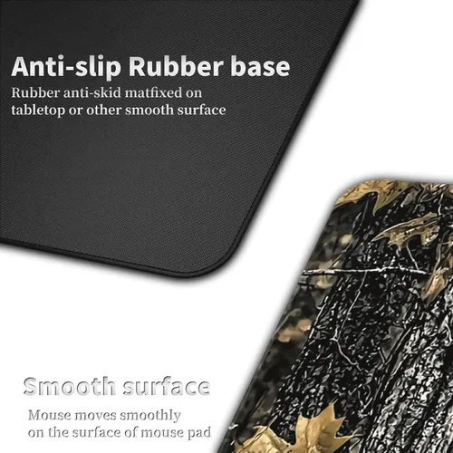 Vista 3 de Alfombrilla de mouse grande para juegos más un posavasos + clips para cables, alfombrilla de mouse extendida de ciervo camuflaje (31.5 x 11.8)