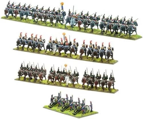 Vista 2 de Warlord Black Powder Epic Battles Waterloo Brigada de caballería pesada francesa Kit de modelo de plástico Wargaming 312002003