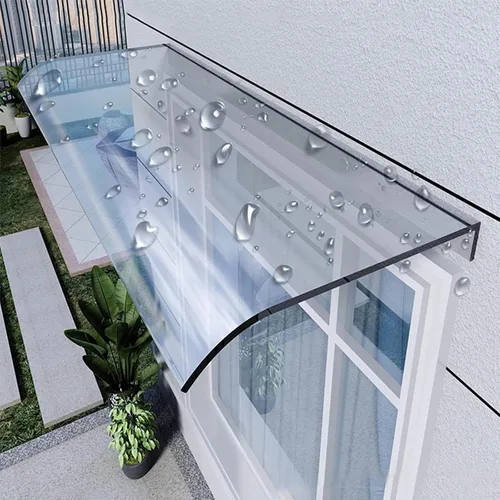 Vista 39 de Toldo para puerta al aire libre, toldo curvado para ventana, cubierta de refugio para lluvia, toldo invisible para puerta delantera, parasol