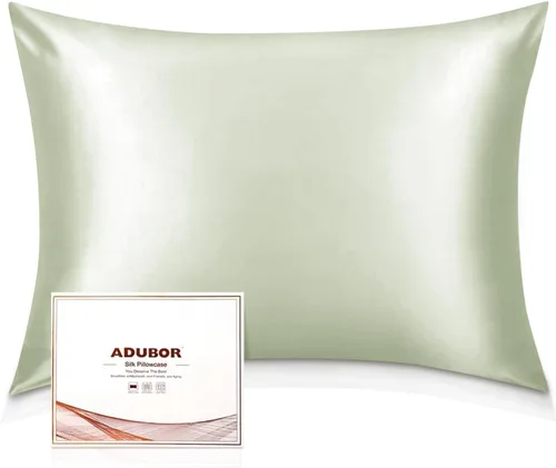 Vista 48 de Adubor Funda de almohada 100% de seda, fundas de almohada de seda de morera, 22 fibras de grado Momme 6A, funda de almohada de seda para la salud