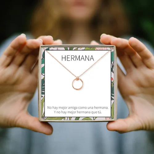 Vista 8 de Dear Ava Necklace Gift For Women and Girls - Adjustable Modern Jewelry Pendant Love Gifting Idea for Her with Heartfelt Card - Long Distance Gifts
