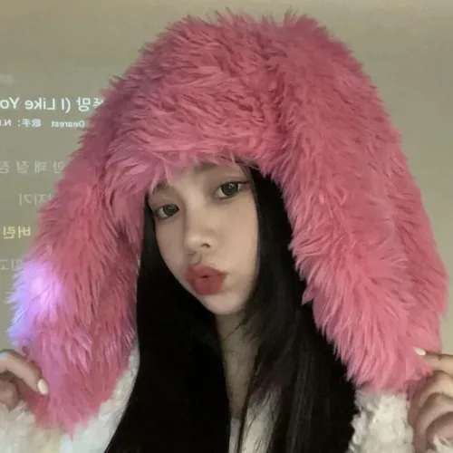 Vista 6 de Gorro para mujer, con orejas de conejo, de piel sintética, para invierno, cálido, para esquí, al aire libre, para invierno