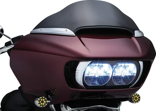 Vista 4 de Kuryakyn 2632 Accesorio de moto: Tapacubos laterales para motocicletas Harley-Davidson 2015-19, cromadas, 1 par