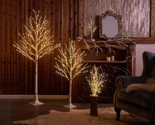 Vista 3 de LITBLOOM Árbol de ramita de abedul iluminado con luces de hadas de 4 pies, 200 LED, 6 pies, 330 luces LED para interiores y exteriores, hogar