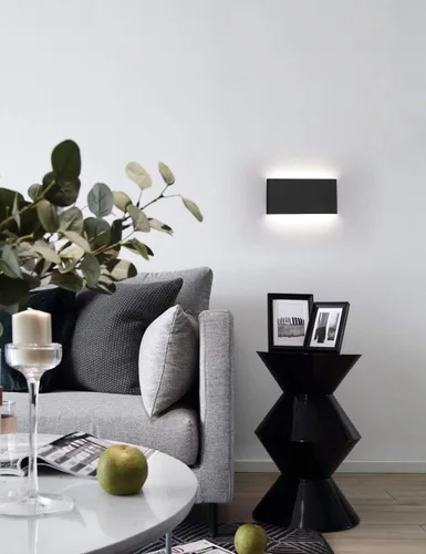 Vista 2 de Joosenhouse Lámparas de pared LED negras para pasillo de 10W, apliques de pared modernos arriba y abajo para peldaños junto a la cama, accesorios