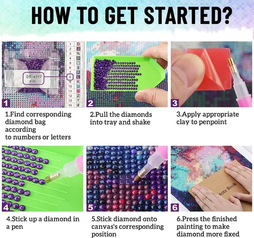 Vista 5 de FILASLFT Kits de Arte de Diamante para Adultos Mariposa Luna, Kit de Pintura de Diamantes de Mariposa para Principiantes, Flor de Seta Lunar Punto