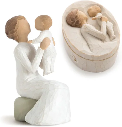 Vista 9 de Willow Tree with affection Angel, Love My Cat (Luz), juego de 2 figuras