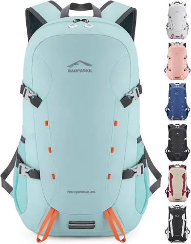 Vista 12 de BAGPARKK Mochila de senderismo, mochilas de viaje grandes de 35 litros para hombres y mujeres, resistente al agua, ultra ligera, plegable, plegable