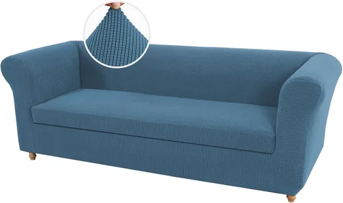 Vista 45 de UNBBRRL Funda de sofá Chesterfield de jacquard elástico, fundas de cojín gruesas para sofá, protector de muebles para sala de estar