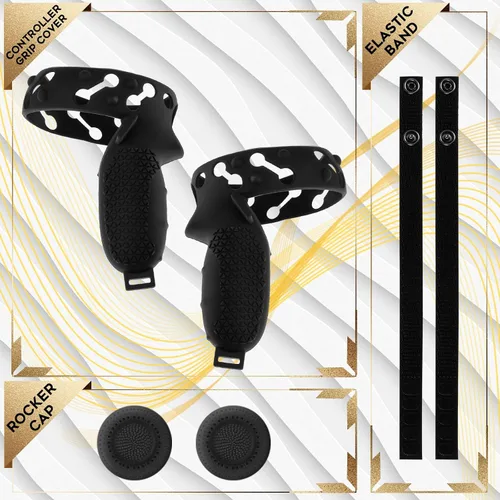 Vista 6 de 1 Pair Orzero Silicone Controller Cover Compatible for Quest 2 Anti-Throw Soft Protective VR Gaming Headset Handle - Black