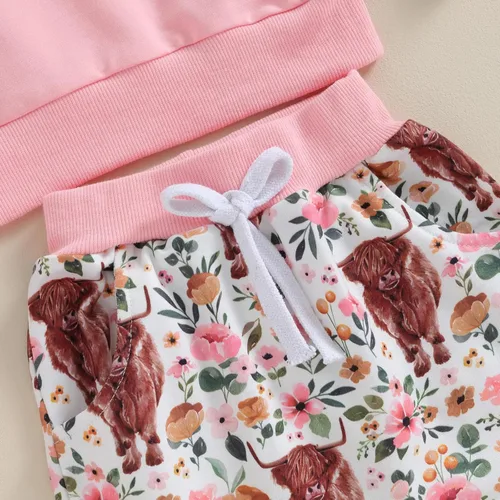 Vista 6 de Conjunto de 3 piezas con estampado de Darlin para bebé y niña pequeña