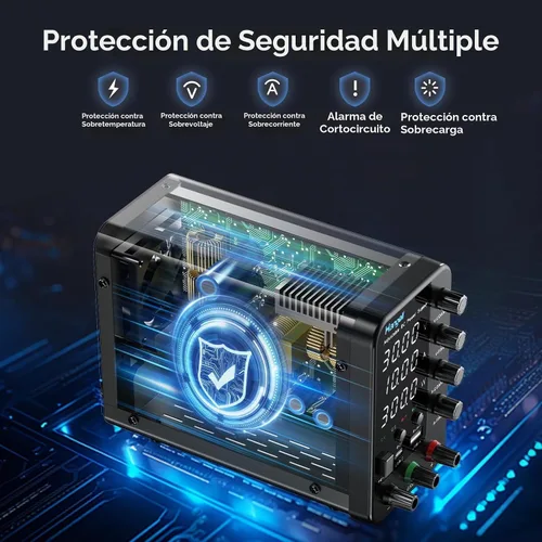 Vista 5 de Fuente de alimentación de CC variable, fuente de alimentación de banco de 30 V 10 A con codificador perilla de ajustes gruesos y finos, fuentes
